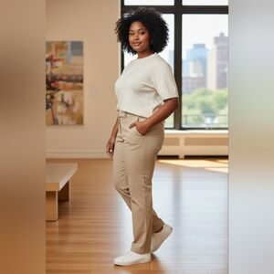 Lauren Ralph Lauren Black Label Women's Tan Fitted Straight-leg Pants Size XL